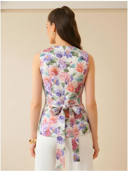 pure linen printed waistcoat pure linen printed waistcoat