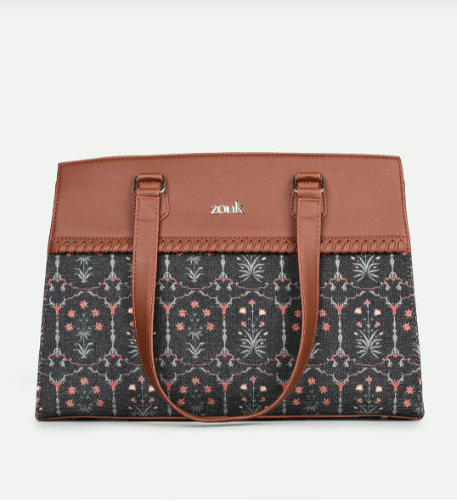 Floral Printed Structured Shoulder Bag